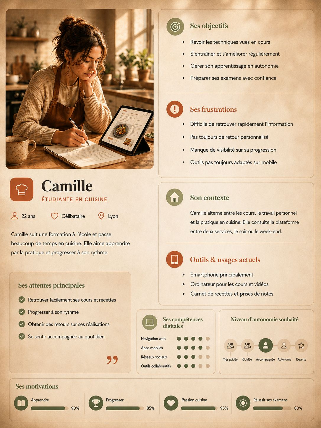 Fiche Persona UX Les Cordons Bleus — Camille